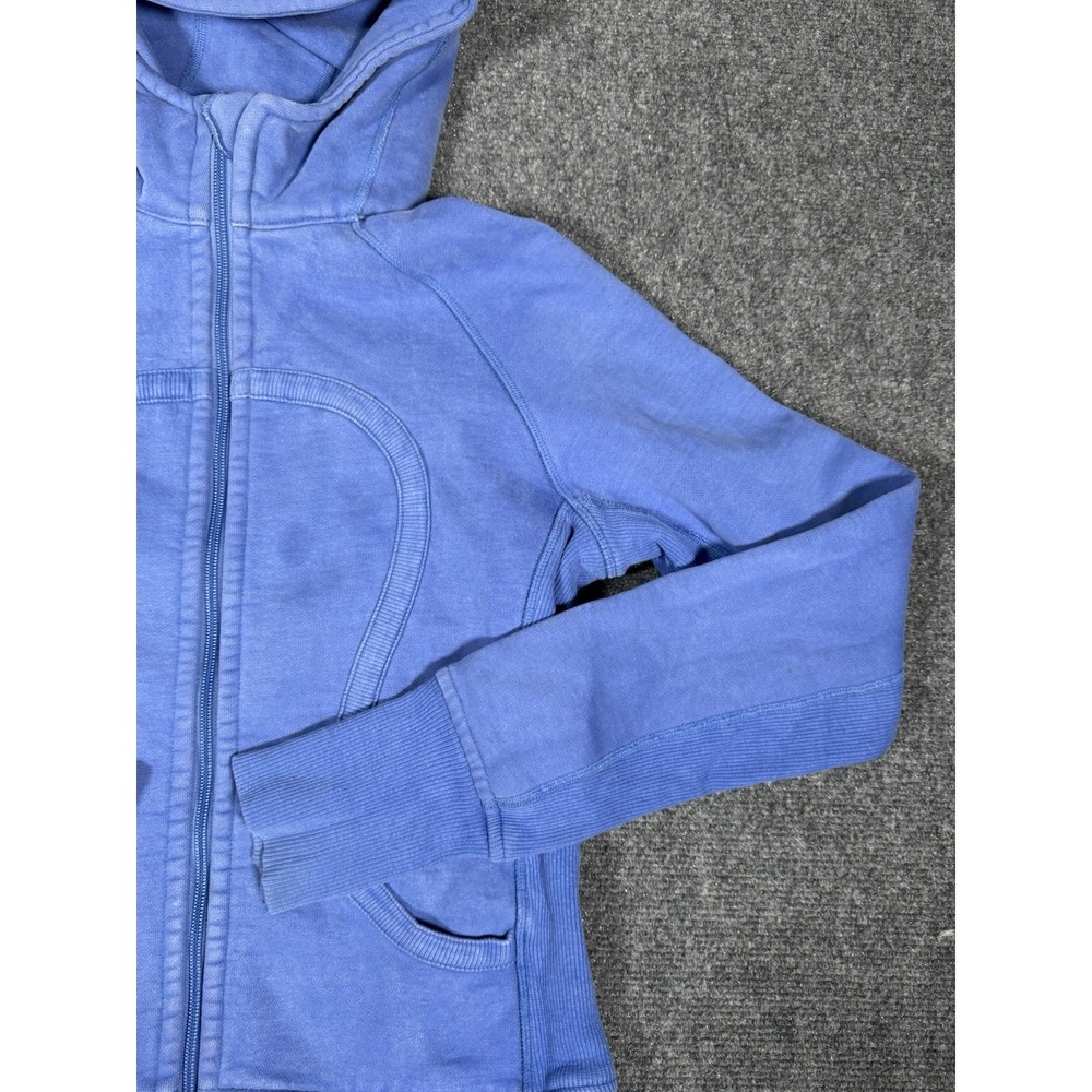 Vintage Lululemon Scuba Hoodie Womens‎ 6 Rocksteady Blue Cotton Fleece Full Zip - Picture 2 of 16